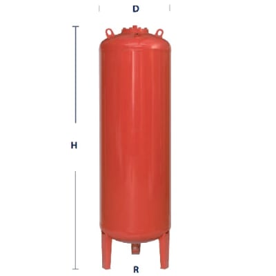 HIDRONEUMATICO VERTICAL 300 AMR 16 BAR 300 LTS.