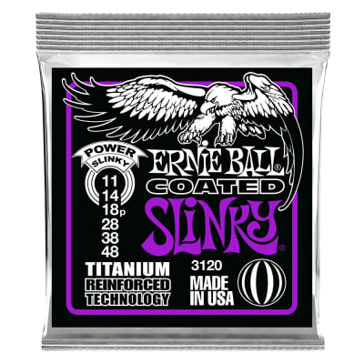 Set Cuerdas Guitarra Eléctrica 11-48 Power Slinky Coated Titanium RPS ERNIE BALL