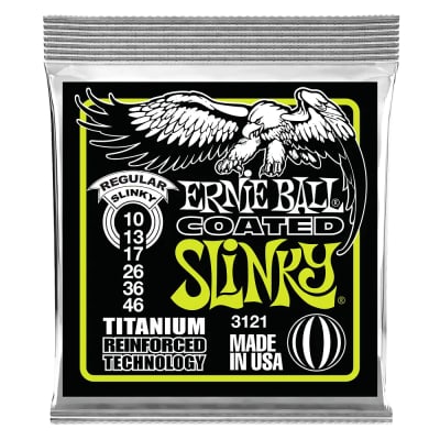 Set Cuerdas Guitarra Eléctrica 10-46 Regular Slinky Coated Titanium RPS ERNIE BALL