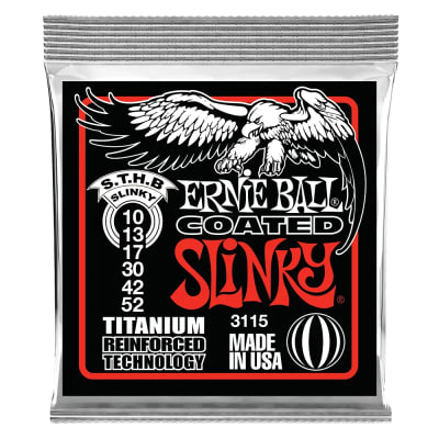 Set Cuerdas Guitarra Eléctrica 10-52 Skinny Top/ Heavy Bottom Slinky Coated Titanium RPS ERNIE BALL