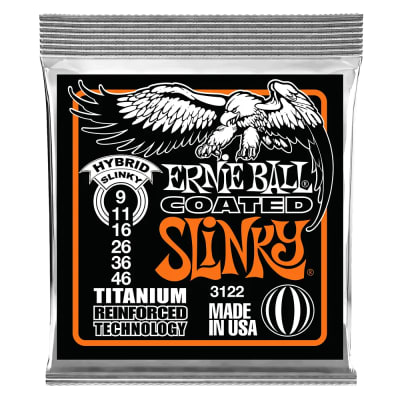Set Cuerdas Guitarra Eléctrica 9-46 Hybrid Slinky Coated Titanium RPS ERNIE BALL