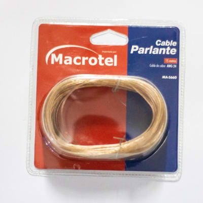 Cable de Parlante 15 Mts. Transparente AWG 24 Macrotel