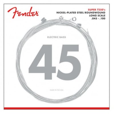 Set de 4 Cuerdas Bajo 045-100 Nickel RoundWound Long Scale 7250ML Fender Set de 4 Cuerdas Bajo 045-100 Nickel RoundWound Long Scale 7250ML Fender
