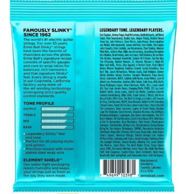 Cuerdas Guitarra Eléctrica 8.5-40 Mighty Slinky 2228 Ernie Ball