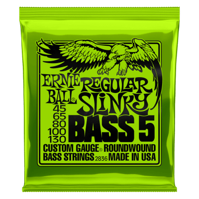 Set de 5 Cuerdas para Bajo 45-130 Nickel Wound Bass 2836 Ernie Ball Set de 5 Cuerdas para Bajo 45-130 Nickel Wound Bass 2836 Ernie Ball