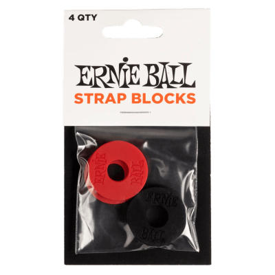 PACK 4 STRAP BLOCKS GOMA BLACK AND RED 4603 ERNIE BALL