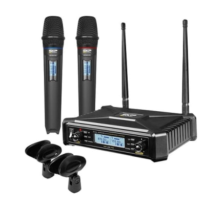 Microfono Inalambrico Doble de Mano UHF 600PRO SKP Microfono Inalambrico Doble de Mano UHF 600PRO SKP
