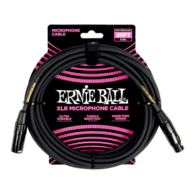 CABLE DE MICROFONO 6 MTS. XLR-XLR BLACK 6388 ERNIE BALL