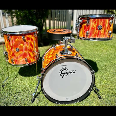 SET BATERIA CATALINA JAZZ 12, 14, 18 + TAMBOR 14X5 ORANGE SATIN FLAME GRETSCH