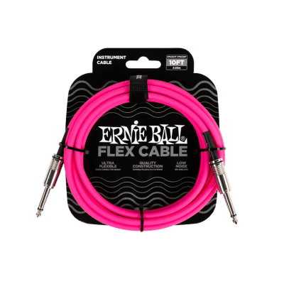 CABLE DE INSTRUMENTO 3 MTS. FLEX RECTO/RECTO PINK 6413 ERNIE BALL