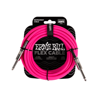 CABLE DE INSTRUMENTO 6 MTS. FLEX RECTO/RECTO PINK 6418 ERNIE BALL