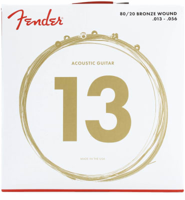 Set de Cuerdas Metal para Guitarra Acustica 70M Bronce 80/20 013-056 Fender