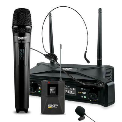 KIT MICROFONOS INALAMBRICOS UHF 400D SKP