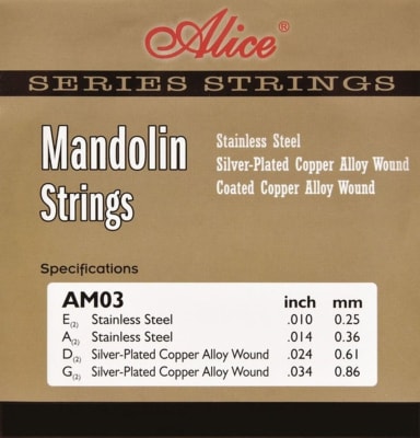Set de Cuerdas para Mandolina AM03 Alice
