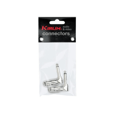 CONECTOR EN L PLUG MONO 6,3 METALICO PLATEADO 2 UNIDADES