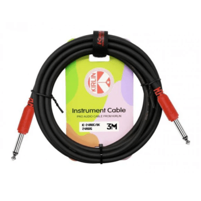 CABLE INSTRUMENTO 3 MTS. NEGRO CONECTOR RECTO ROJO