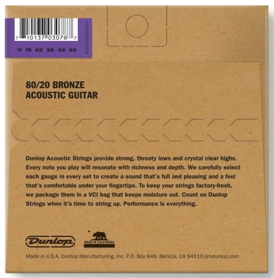 Cuerdas Metal para Guitarra Acústica 11-52 Dunlop DAB1152