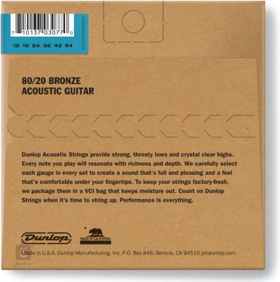 Cuerdas Metal para Guitarra Acústica 12-54 Dunlop DAB1254