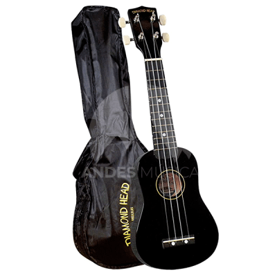 Ukelele Soprano Negro Diamond Head con Funda
