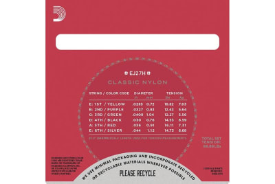 Cuerdas para Guitarra Clásica EJ27H Alta Tensión D'Addario