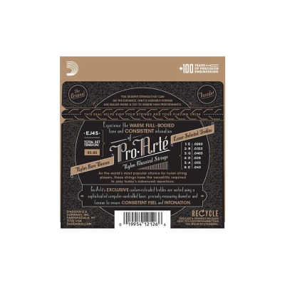 Cuerdas para Guitarra Clásica ProArte EJ45 Tensión Normal Clear / Silver Daddario