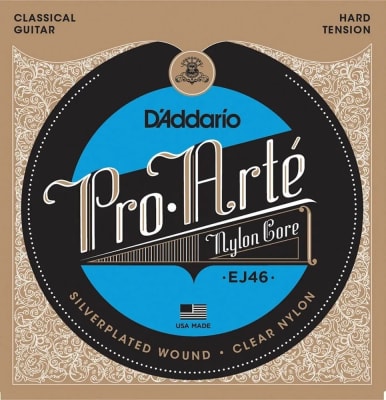 Cuerdas para Guitarra Clásica ProArte EJ46 Tensión Alta Clear / Silver Daddario