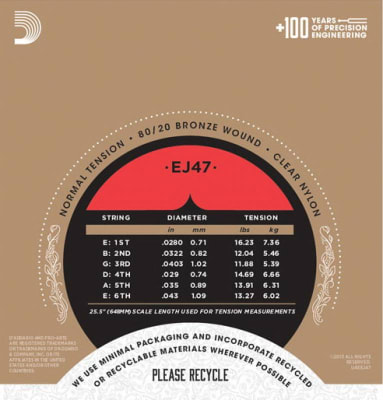 Cuerdas para Guitarra Clásica ProArte EJ47 Tensión Normal Daddario Cuerdas para Guitarra Clásica ProArte EJ47 Tensión Normal Daddario