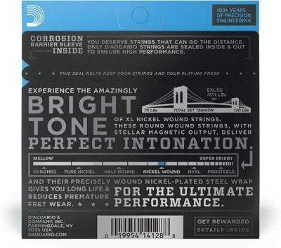Cuerdas para Guitarra Eléctrica Nickel 11-49 EXL115 D'Addario