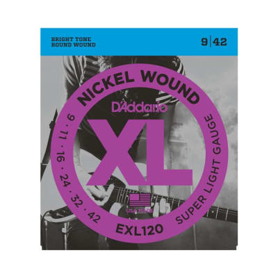 Cuerdas para Guitarra Eléctrica Nickel 9-42 EXL120 D'Addario