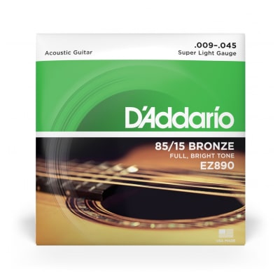 Cuerdas para Guitarra Acústica Metal 9-45 85/15 Bronze EZ890 D'Addario
