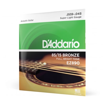 Cuerdas para Guitarra Acústica Metal 9-45 85/15 Bronze EZ890 D'Addario
