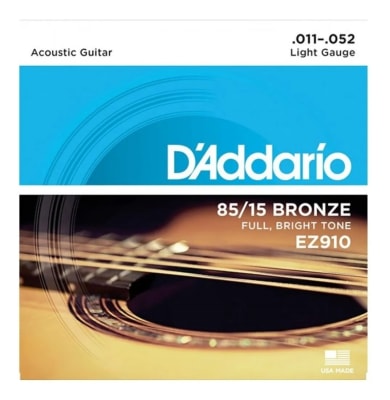 Cuerdas para Guitarra Acústica Metal 11-52 85/15 Bronze EZ910 D'Addario