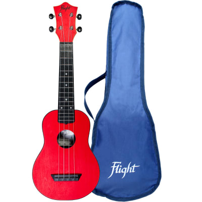 Ukelele Soprano Rojo + Funda Travel Flight TUS35RD
