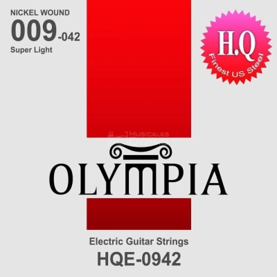 Cuerdas para Guitarra Eléctrica .09 - 42 HQE0942 Olympia