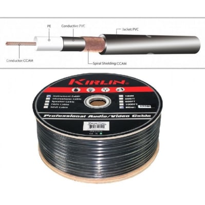 Cable Instrumento Negro Kirlin IBC-20 por Metro