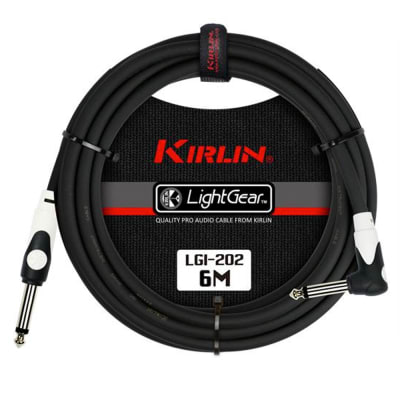 Cable para Instrumento Negro Plug Angulo 6 Mts. LGI-202-6 Kirlin