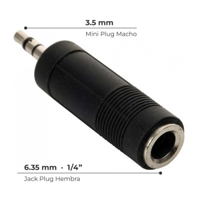 Adaptador Audio Plug 6,3mm a Mini Plug 3,5mm