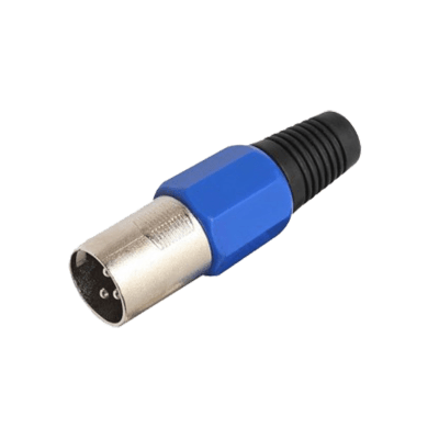 Conector XLR Macho Azul Conector XLR Macho Azul