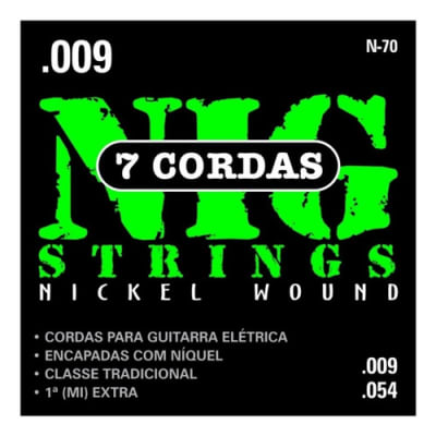 NIG Cuerdas para Guitarra Eléctrica 7 Cuerdas N-70 9-54 Níquel