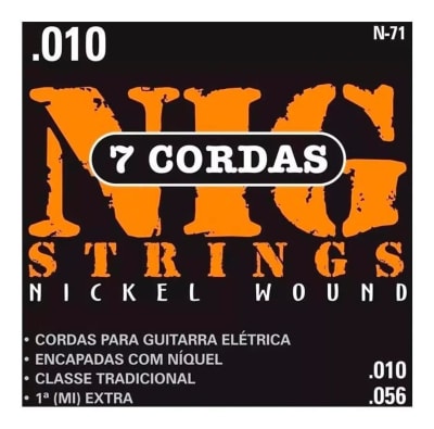 NIG Cuerdas para Guitarra Eléctrica 7 Cuerdas N-71 10-56 Niquel NIG Cuerdas para Guitarra Eléctrica 7 Cuerdas N-71 10-56 Niquel