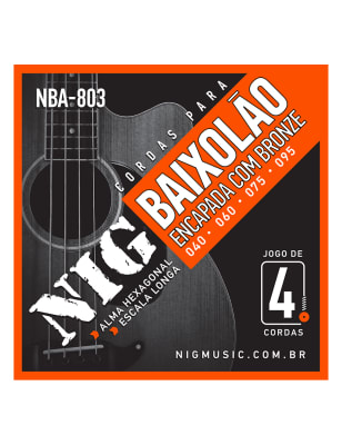 Set 4 Cuerdas Bajo Electroacustico 40-95 NIG NBA-803 Bronze
