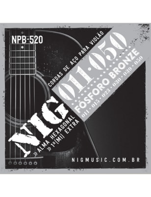 Cuerdas de Guitarra Acustica Metal NIG Folk NPB-520 11-50 Fosforo Bronze