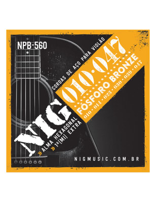 Cuerdas de Guitarra Acustica Metal NIG Folk NPB-560 10-47 Fosforo Bronze
