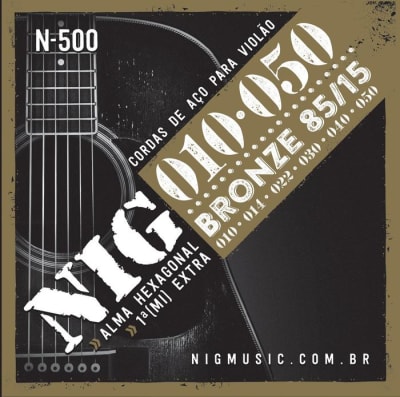 Cuerdas de Guitarra Acustica Metal NIG Folk N-500 10-50 85/15 Bronze