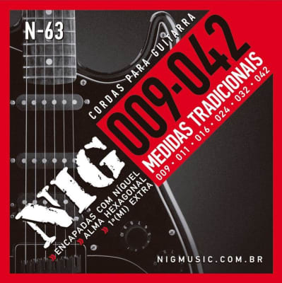 Cuerdas para Guitarra Electrica NIG N-63 9-42 Niquel