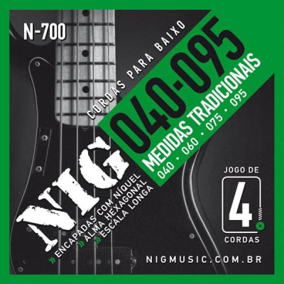 Set 4 Cuerdas para Bajo Electrico 40-95 NIG N-700 Niquel