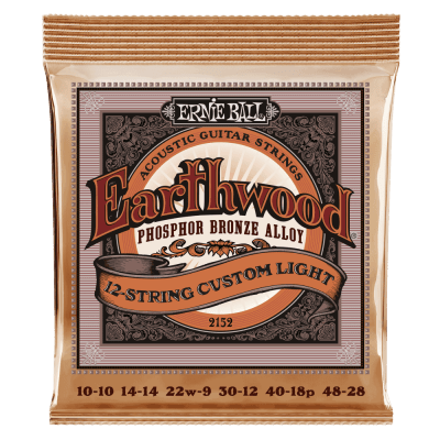 CUERDAS DE GUITARRA ACUSTICA DE 12 CUERDAS 10-48 BRONCE FOSFORADO CUSTOM LIGHT 2152 ERNIE BALL