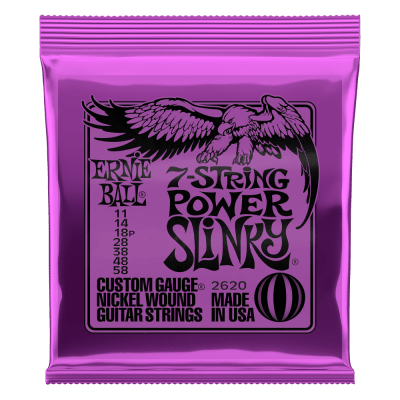 Set 7 Cuerdas para Guitarra Eléctrica Power Slinky 0.11 - 58 2620 Ernie Ball