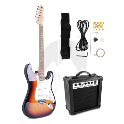 Pack de Guitarra Eléctrica Stratocaster Sunburst + Amplificador + Accesorios Pack de Guitarra Eléctrica Stratocaster Sunburst + Amplificador + Accesorios