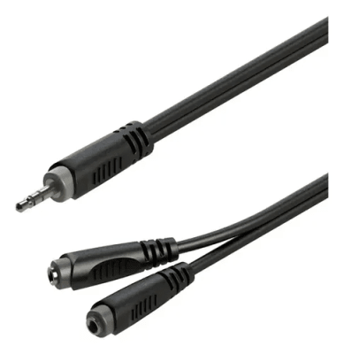 Cable Split MiniPlug 3.5MM Stereo a 2 MiniPlug Hembra 20 cms. RAYC400L02 Roxtone